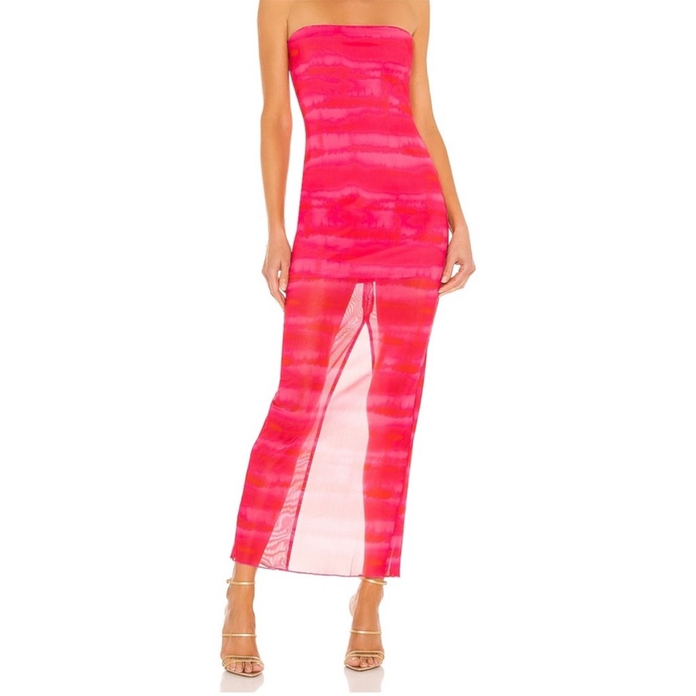 NWOT h:ours rios maxi dress in strawberry tie dye from revolve